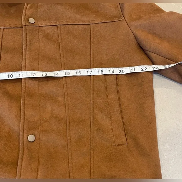 Zara Men’s Faux Suede Brown Button Down Jacket Size XL - Picture 7 of 8